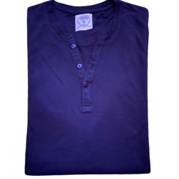 Y Neck Mens Cotton Pique Henley. Free Shipping - Picture 5 of 7